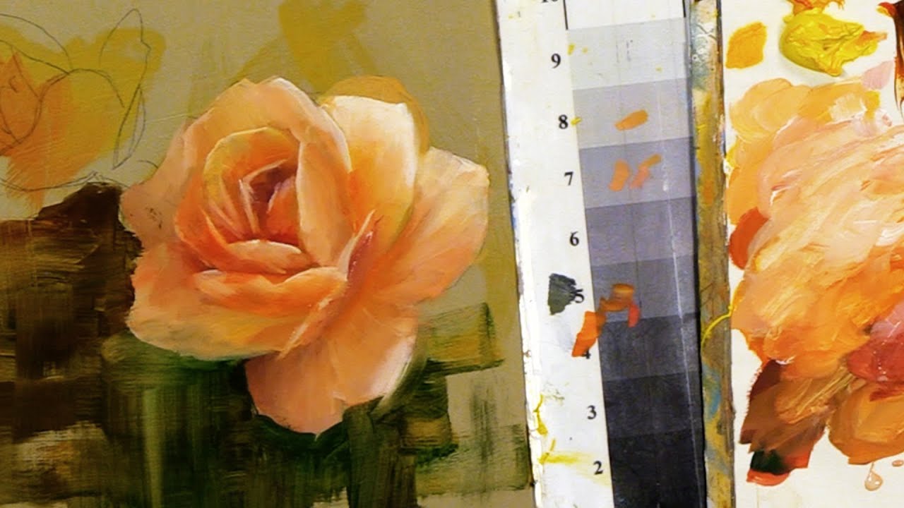 How to Painting a Beginning Acrylic Rose Using Value Control Technique