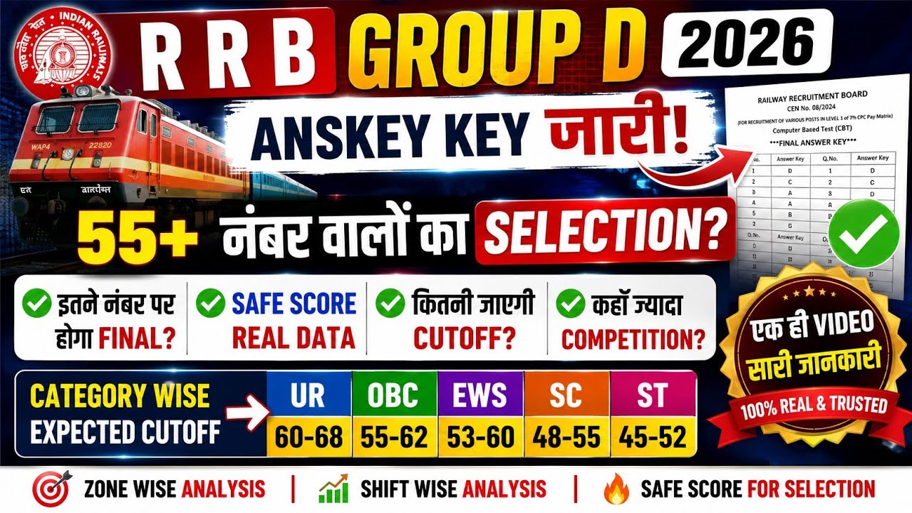 Gruopd final cuttoff 2026 || gruopd new vacancy out ||55+ no per selectionKya hai sachai? #rrb #ssc 