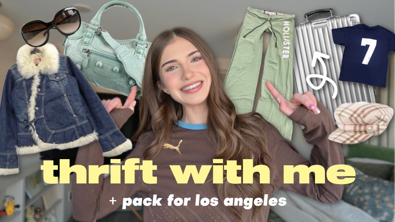 THRIFT, PREP & PACK with me for LA 🌟 [ vlog + story time 💍 ]