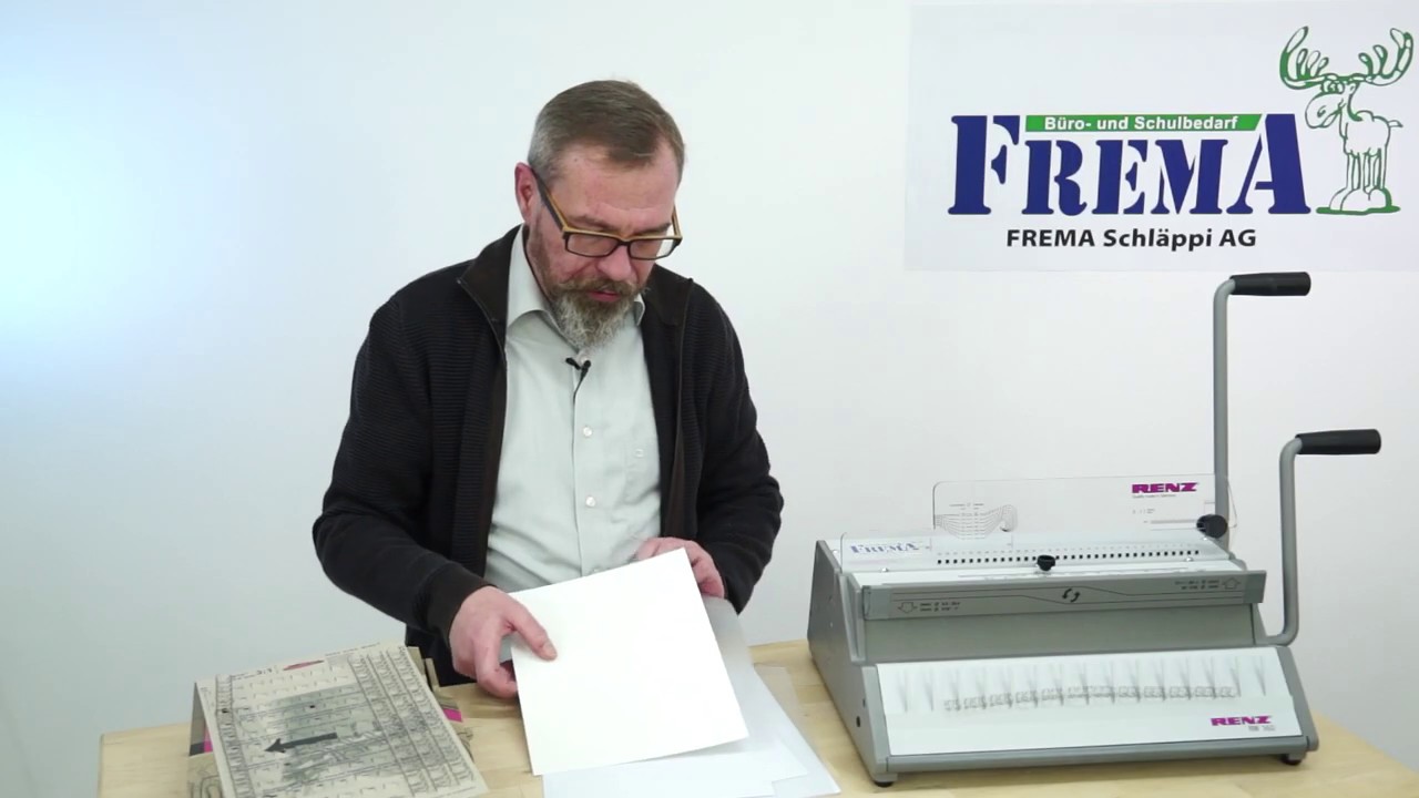 RENZ RW360 Drahtbindegerät Bedienung und Bindung A4/A5 mit  3:1 34 Ring und Kalender