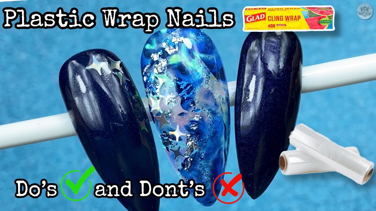 Blue Nails using Plastic Wrap❗️ DO’s ✅ and DONT’s ❌😲