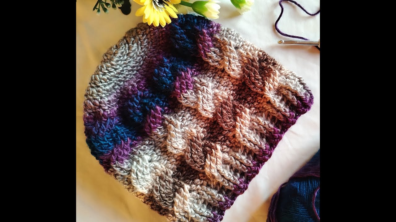 HEKLANA KAPA PLETENICE/CROCHET CABLE HAT PATTERN