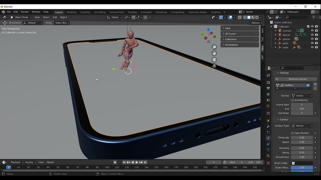 Blender | Dance on phone | Tutorial | #fxgraphix #blender #iphone #blender3d.