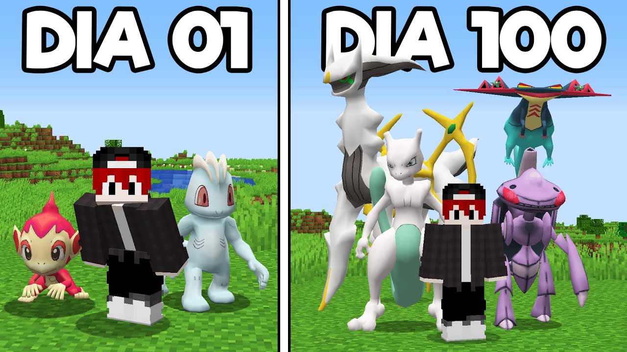 Sobrevivi 100 Dias no Minecraft Pixelmon Legends