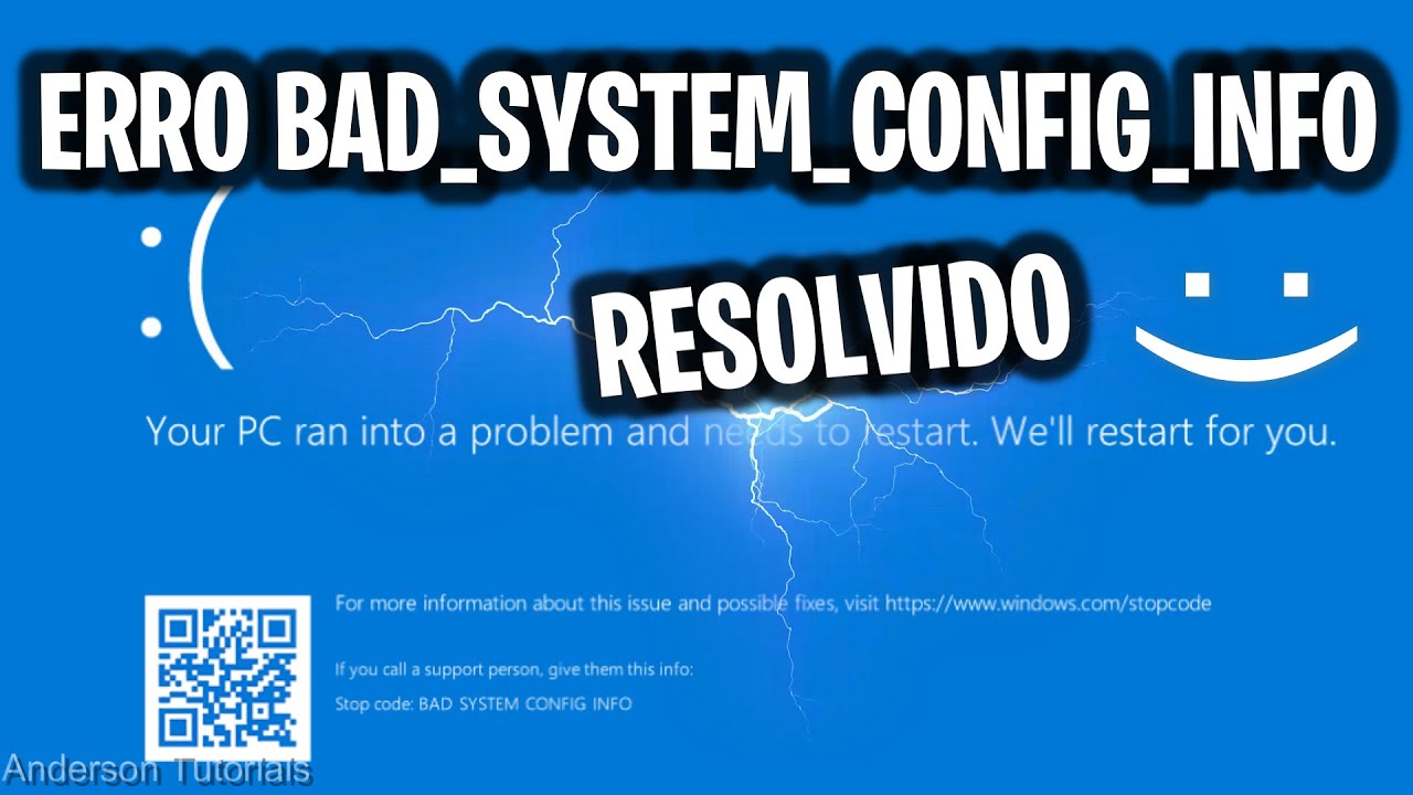 🔵 ERRO BAD_SYSTEM_CONFIG_INFO |  Windows | Tela de Reparo em Loop  RESOLVIDO!