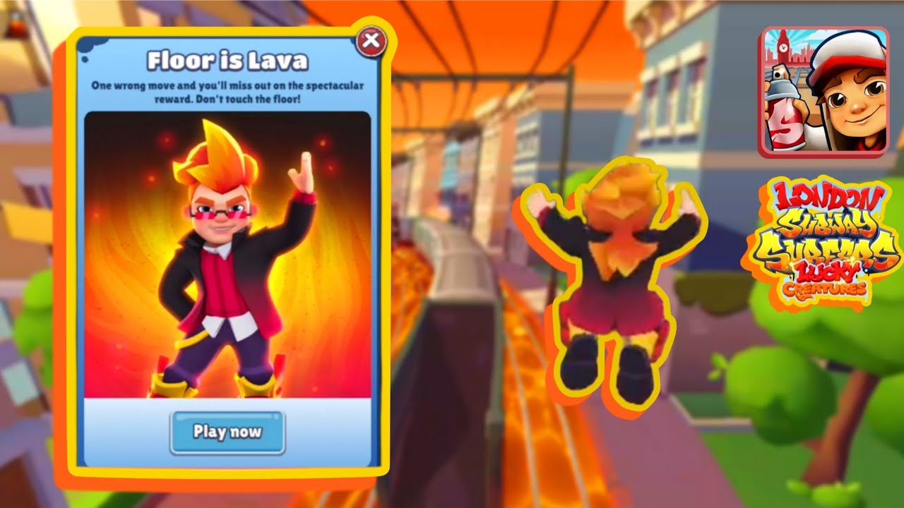 Trying New Leif Firebird Outfit Floor Is Lava Challenge Subway Surfers London Lucky Creatures 