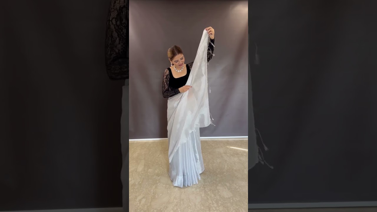 Recreating the trending b-town waterfall drape 💕saree is from-rangdhaaga(insta)#sareedrape #viral