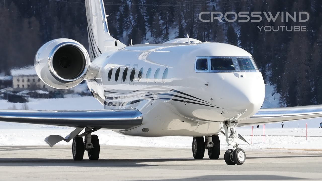 Gulfstream G650ER Takeoff at Snowy Engadin Airport 16.02.2025 #GLF6