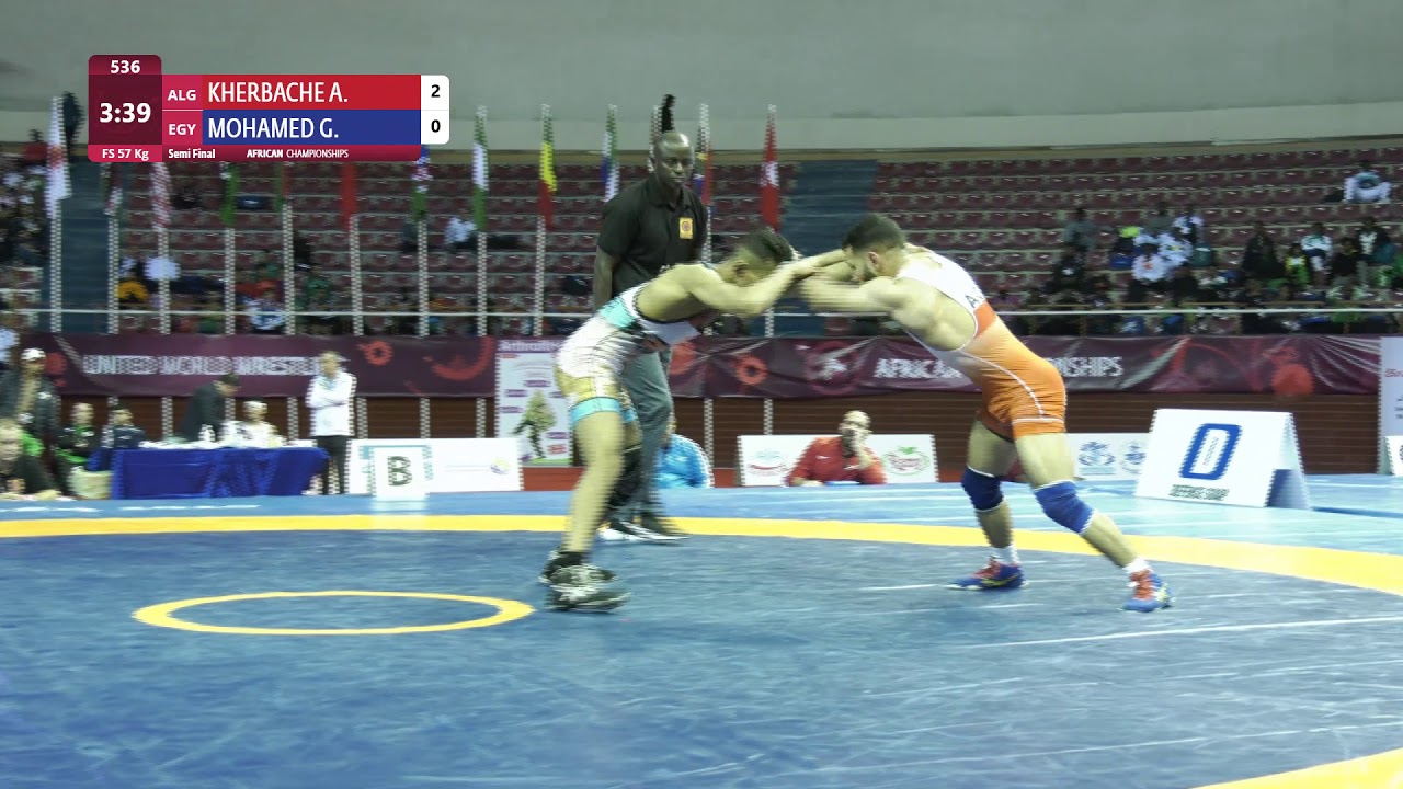 1/2 FS - 57 kg: A. KHERBACHE (ALG) v. G. MOHAMED (EGY)