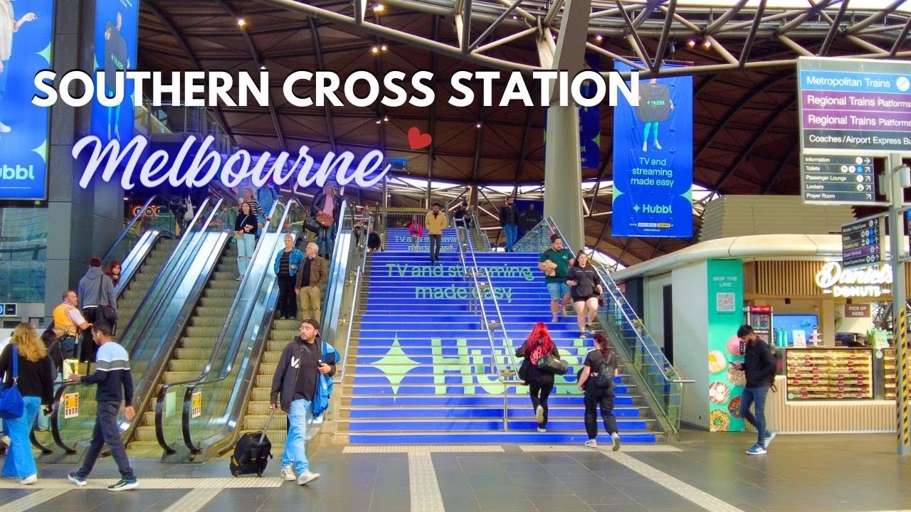 [4K] Melbourne Train Station⎮Walking around Southern Cross Station Melbourne Australia #train