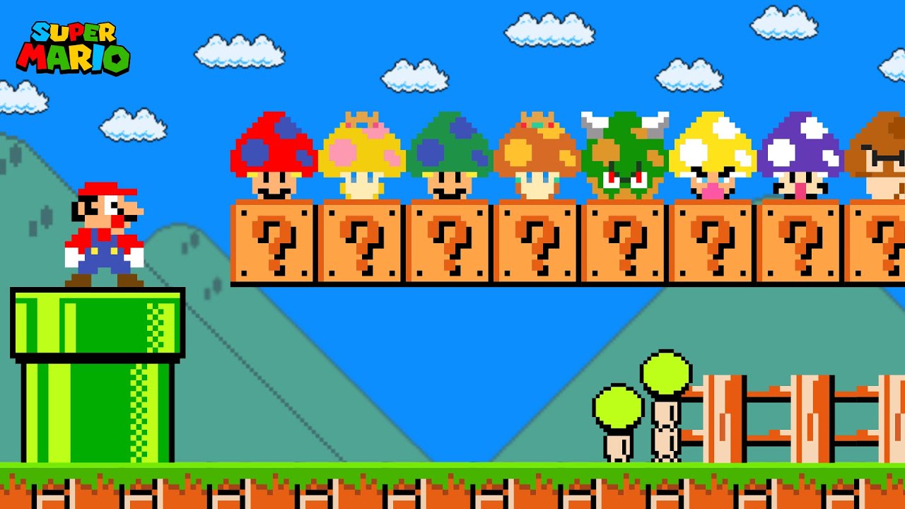 Super Mario Bros. but there are MORE Custom MUSHROOM Characters!