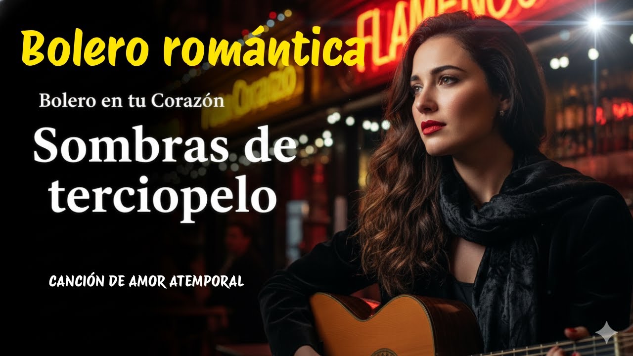 Sombras de terciopelo, Bolero romántico en español, Letra completa, Bolero en tu Corazón