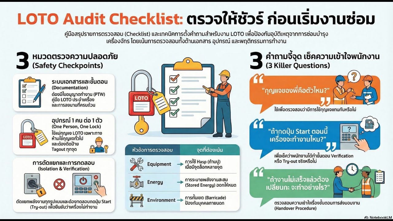Podcast EP104 : LOTO Audit Checklist ตรวจความปลอดภัย