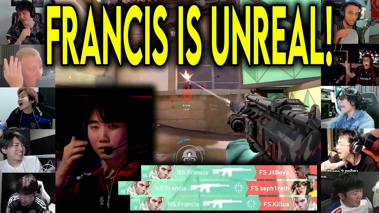 Valorant Streamers React To NS Francis UNREAL ACE Against FS In VCT