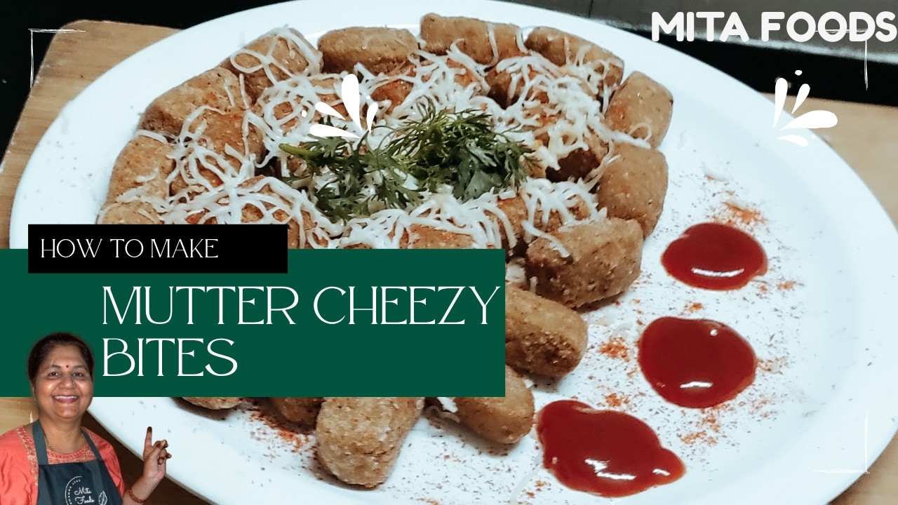 MUTTER CHEESY BITES ,१० मीनीट में तैयार होने वाले कीटी पार्टी स्नेक्स 