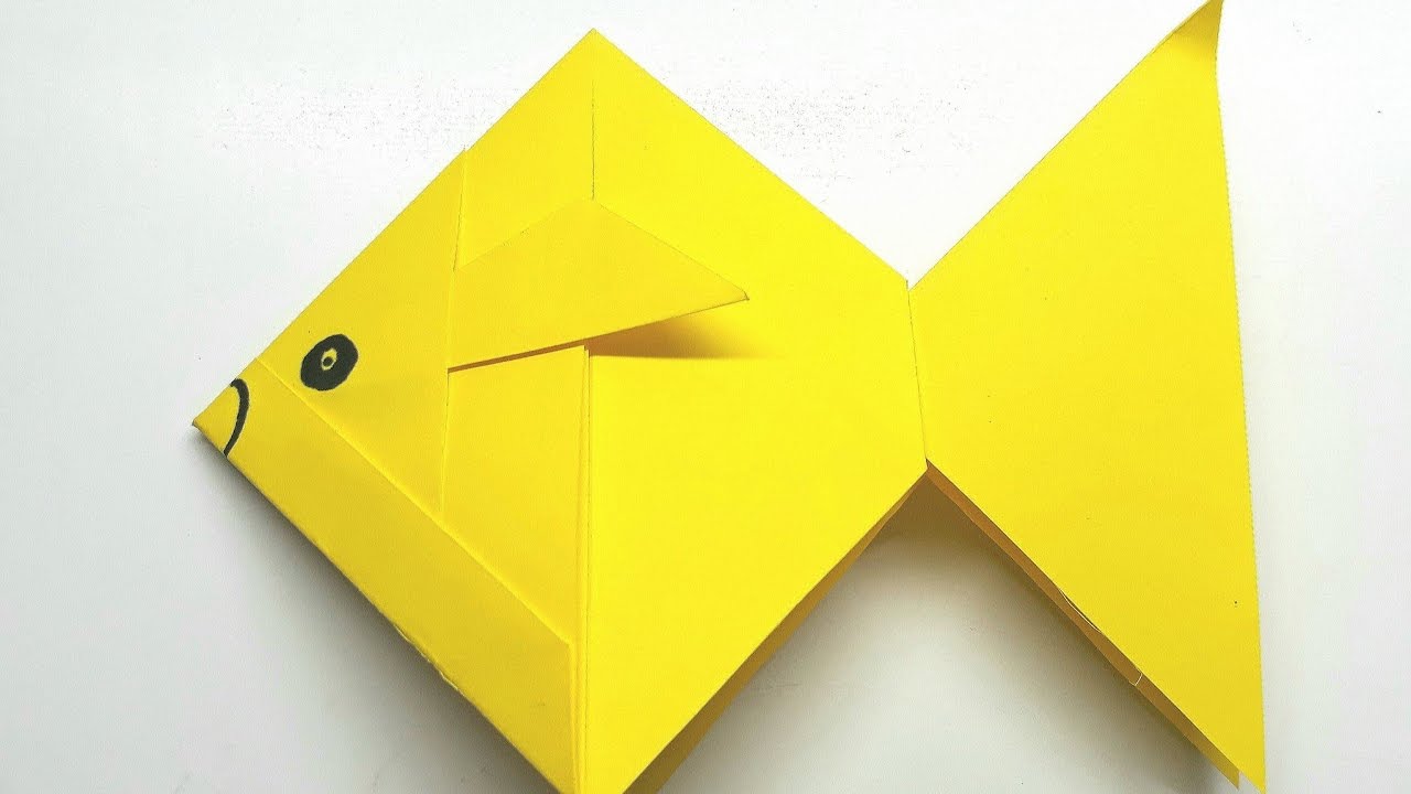 Origami Tutorial - How to fold an Easy Origami Gold Fish