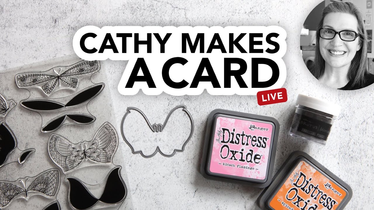 🔴  Live Replay: Cathy Makes a Card Live (multicolor butterfly!)