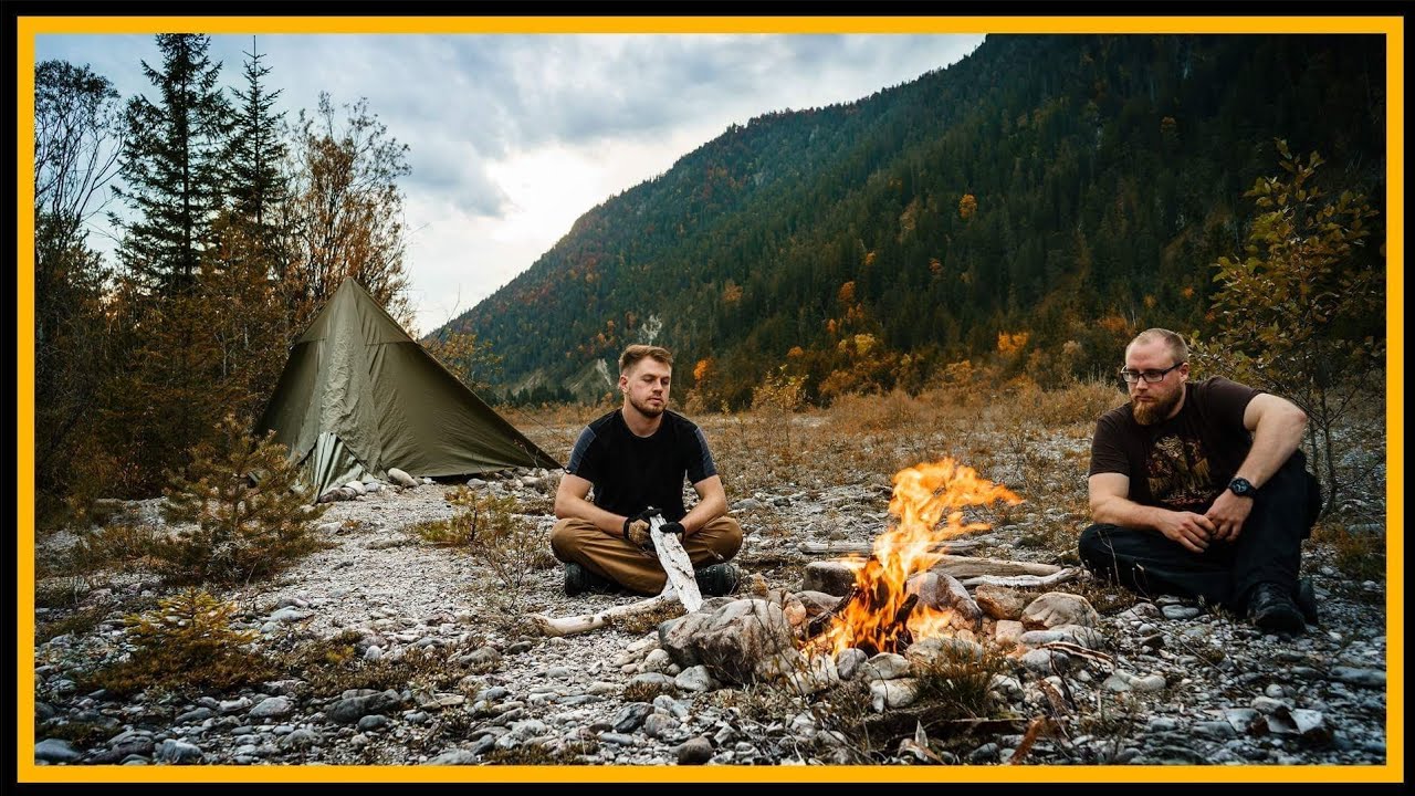 24h Overnighter ohne Isomatte - #communitychallenge - Bushcraft Survival Isar Bayern
