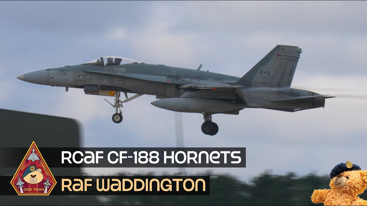 LEGACY F-18 HORNETS MAKING NOISE ROYAL CANADIAN AIR FORCE CF-188 RETRO TOPGUN • RAF WADDINGTON