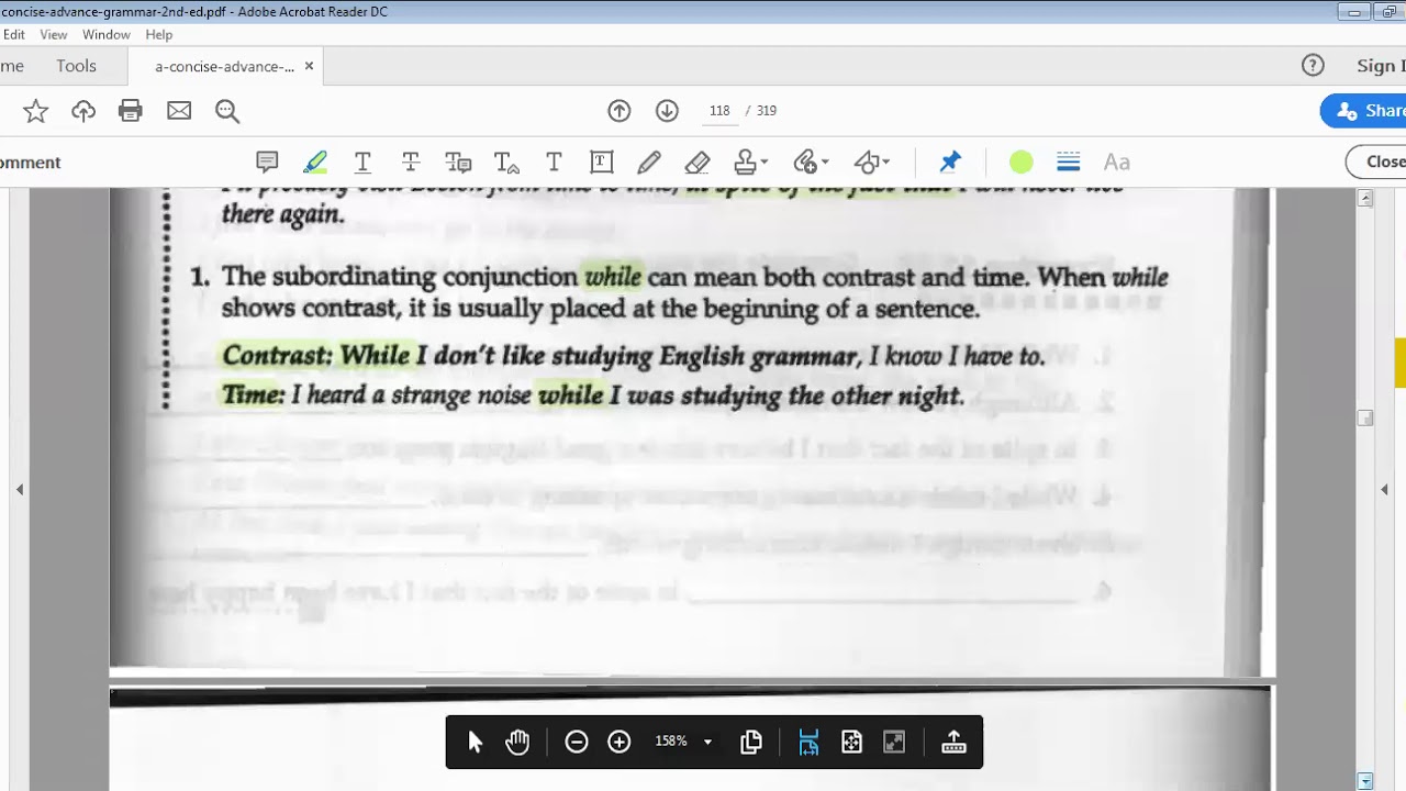 Subordinating Conjunctions of Contrast