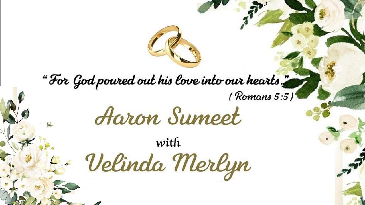 WEDDING CEREMONY | Aaron Sumeet + Velinda Merlyn | 30 December 2021@5pm IST