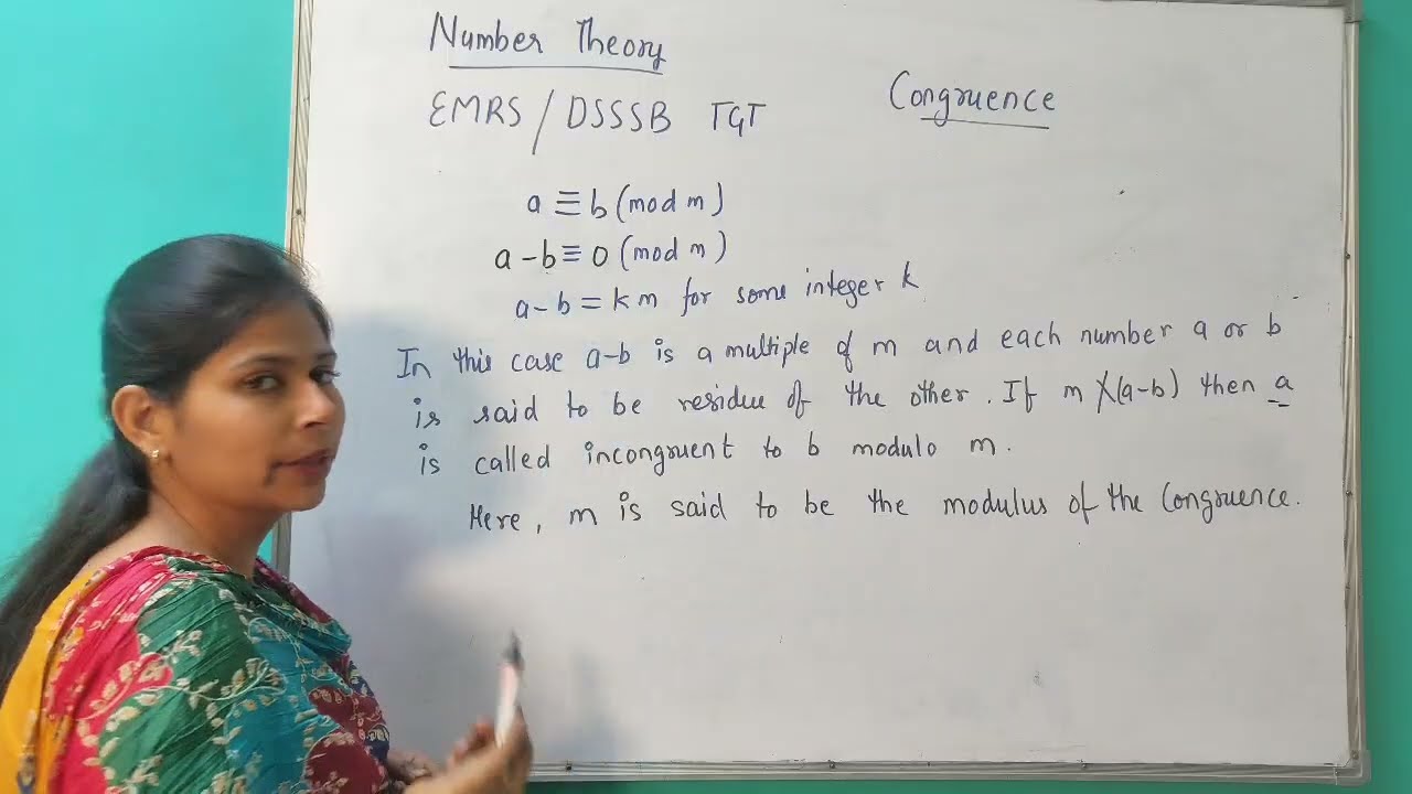 Congruence in Number Theory | EMRS TGT Maths | DSSSB TGT Maths | Complete Concept | 