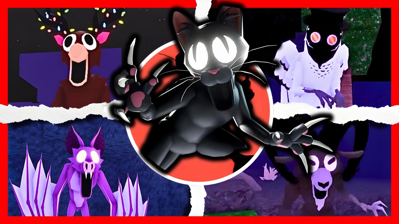 🐱99 Nights in the Forest ALL MONSTERS & JUMPSCARES Showcase - ROBLOX