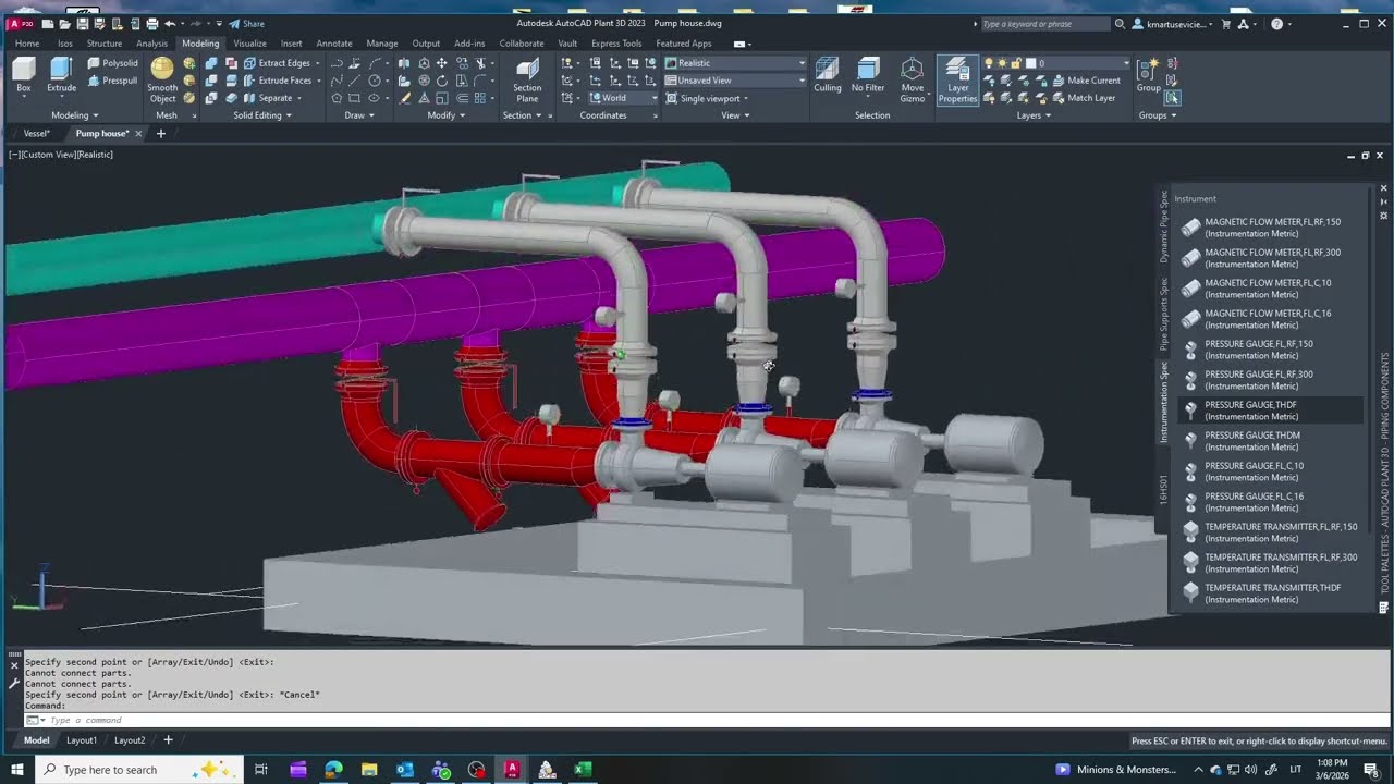 How to Model a Pump House in AutoCAD Plant 3D | Pumps, Piping, Supports & Access