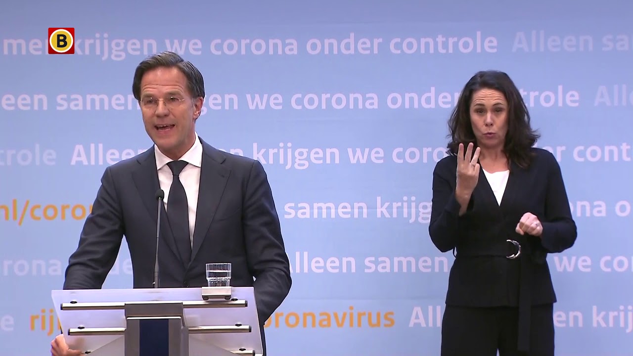 Persconferentie Premier Mark Rutte en RIVM-baas Jaap van Dissel.