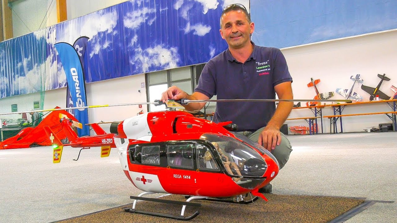 RC TURBINE HELICOPTER INDOOR FLIGHT EC145!! 12. Internationale Modellbau Messe Ried 2019