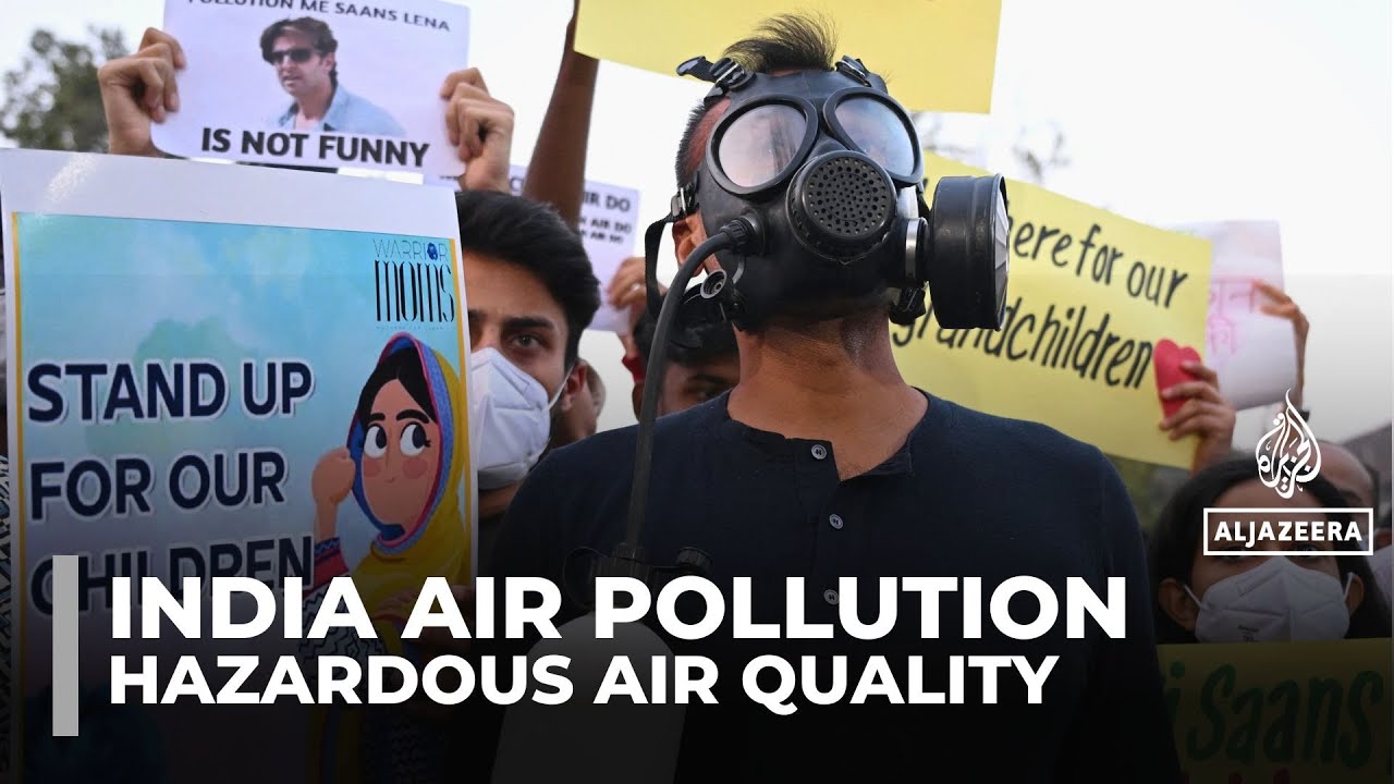 &lsquo;I just want to breathe&rsquo;: Protests over pollution in India's New Delhi