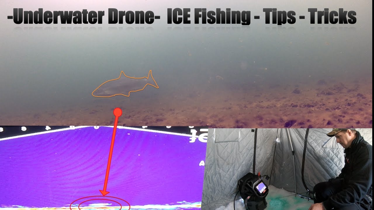 Ice Fishing Lake Simcoe - Underwater Drone