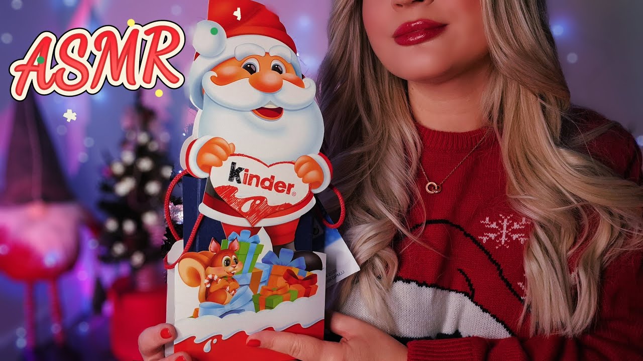 ASMR Kinder & Marshmallow Sweets ♡ АСМР Киндер и Маршмеллоу Сладости 🎅🍫🍬