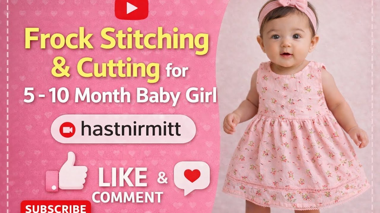 Frock Cutting & Stitching for 5–10 Month Baby Girl Easy Step-by-Step Tutorial 