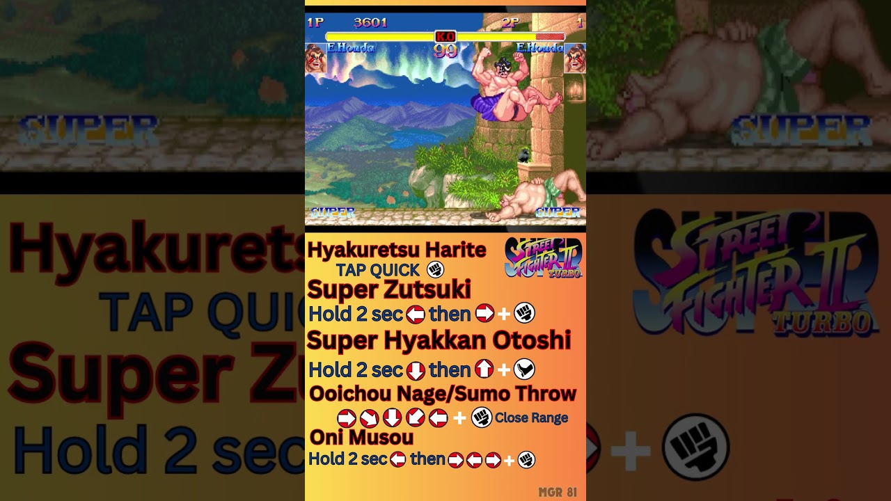 SSF2T - E Honda Move List