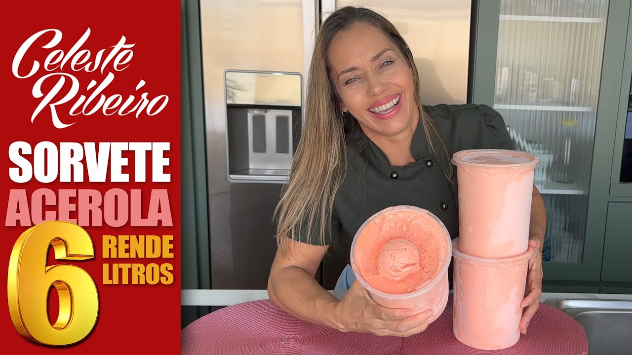 Sorvete Profissional de Acerola - Rende + de 6 Litros 🍨🍨🍨🍨