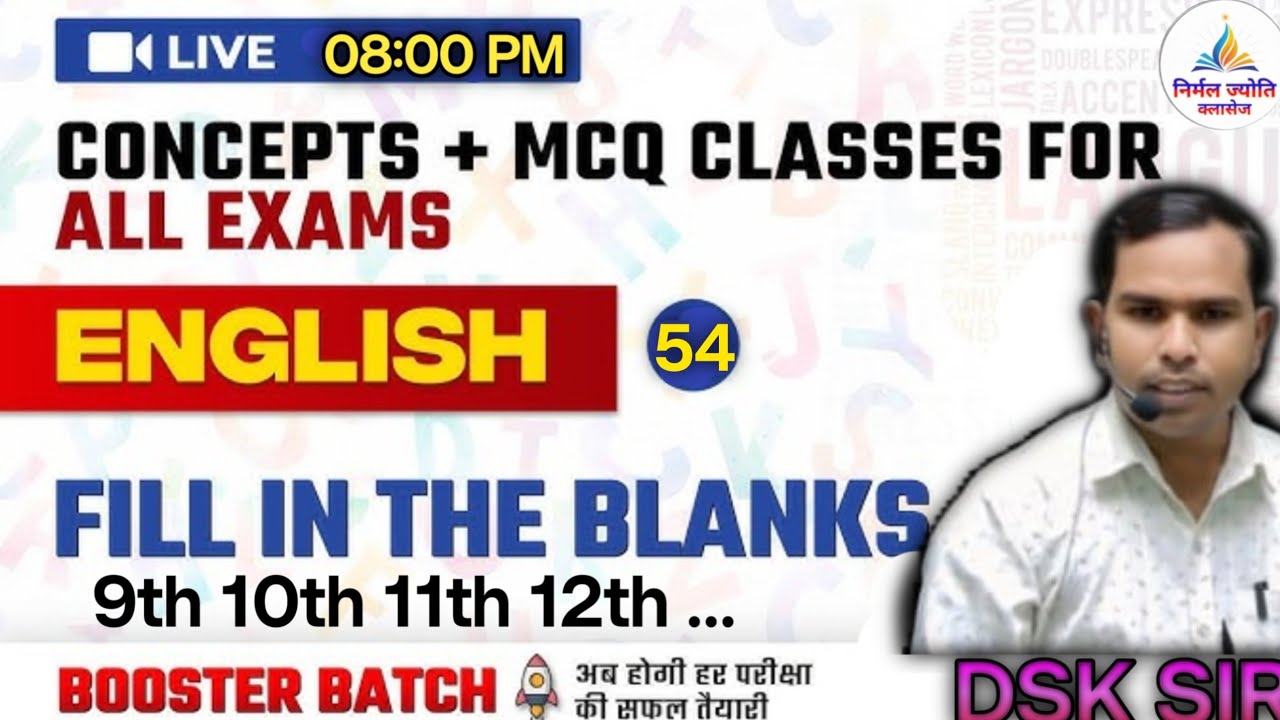 🔥Easy Method to Solve Fill in the blank | Best Trick by dharamsingh Sir