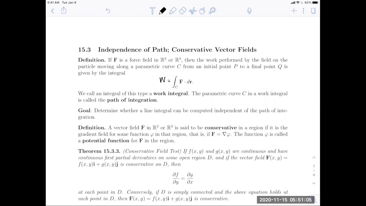 Independence of Path; Conservative Vector Fields