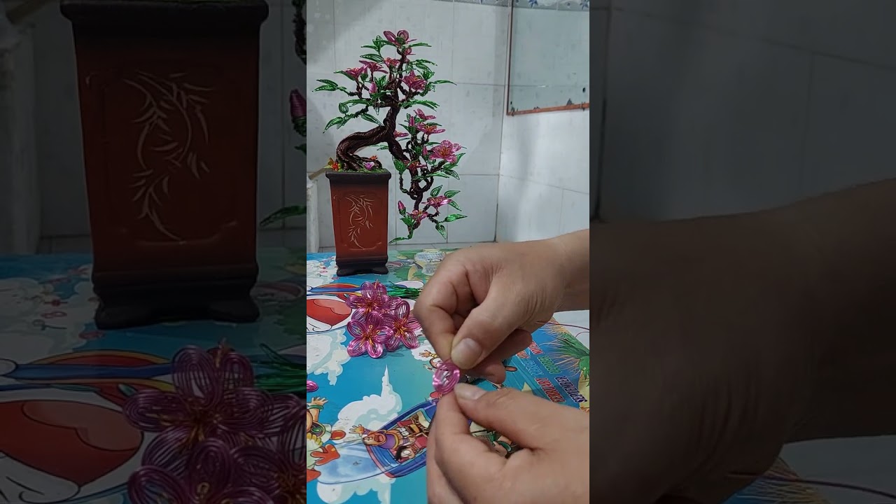 Hướng dẫn làm bông .lá bằng dây nhôm@bonsaithủcông @BonsaihandmadeHanoi