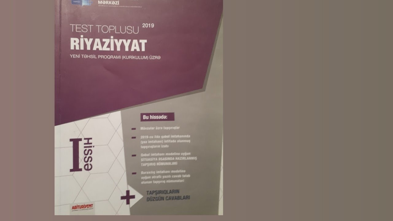 Test toplu.2019.Çoxluqların birləşməsi, kəsişməsi ve fərqinin elementlərinin sayı (bölüm-2)