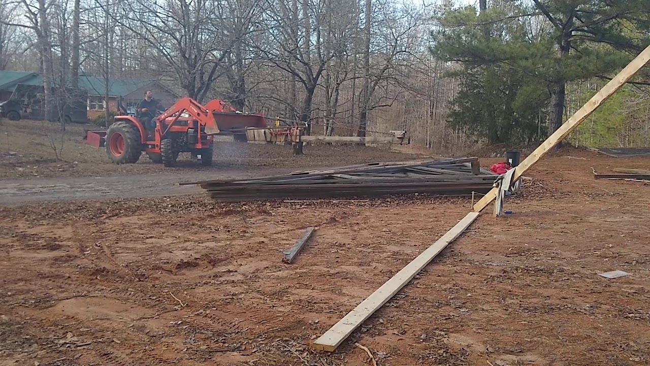 Hang High Trusses with YOUR TraCtoR! (and a HOMEMADE Crane!?) PART 1