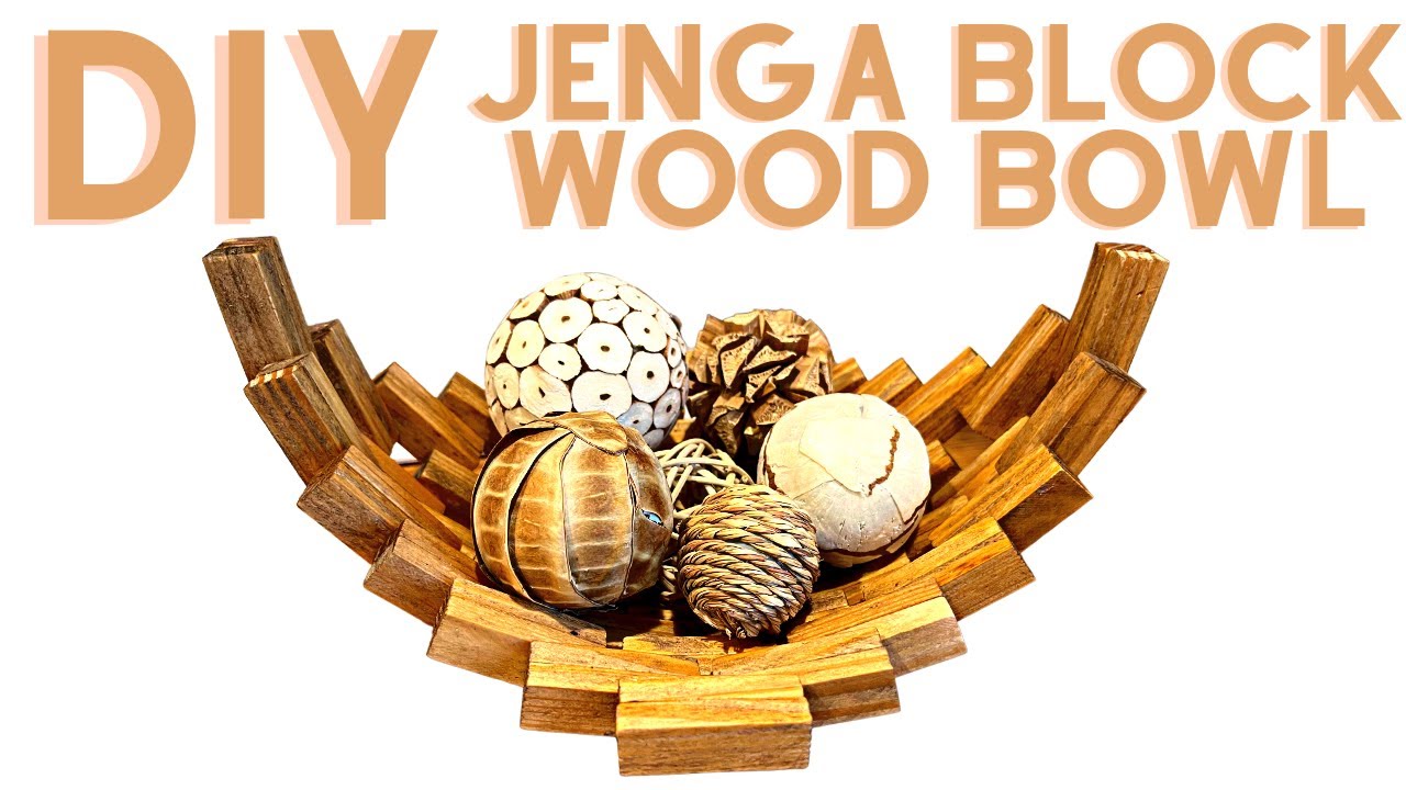 Unreal Dollar Tree Jenga Block DIY-Wood Bowl