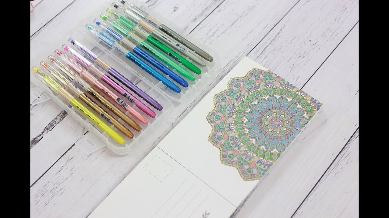 New Colouring Video ~ Set of 12 Kaisercraft Gel Pens Metallic