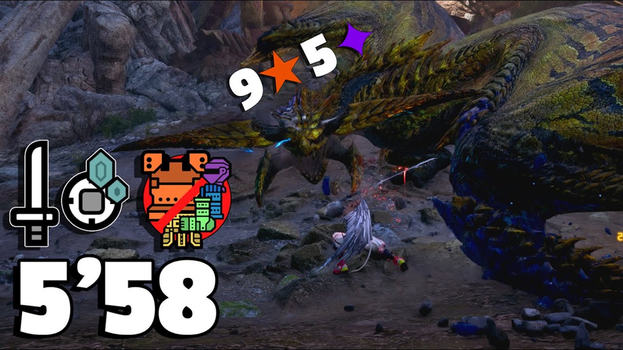 No Armor SNS vs. 9★ 5✦ Tempered Rey Dau in under 6 minutes |【MHWilds】