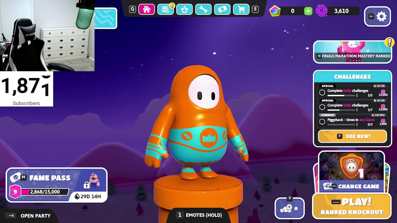 Playing Fall Guys and Chatting