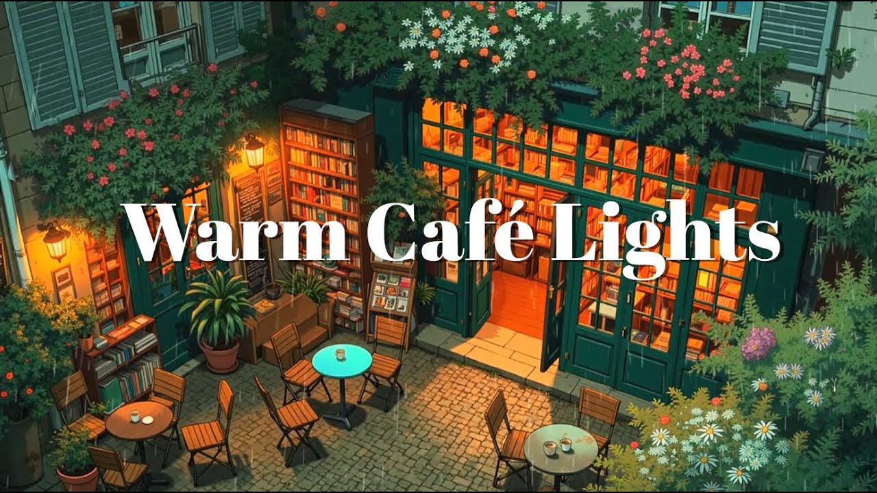 Soft Rain Lofi Café 🌿 Peaceful European Street for Focus & Relax