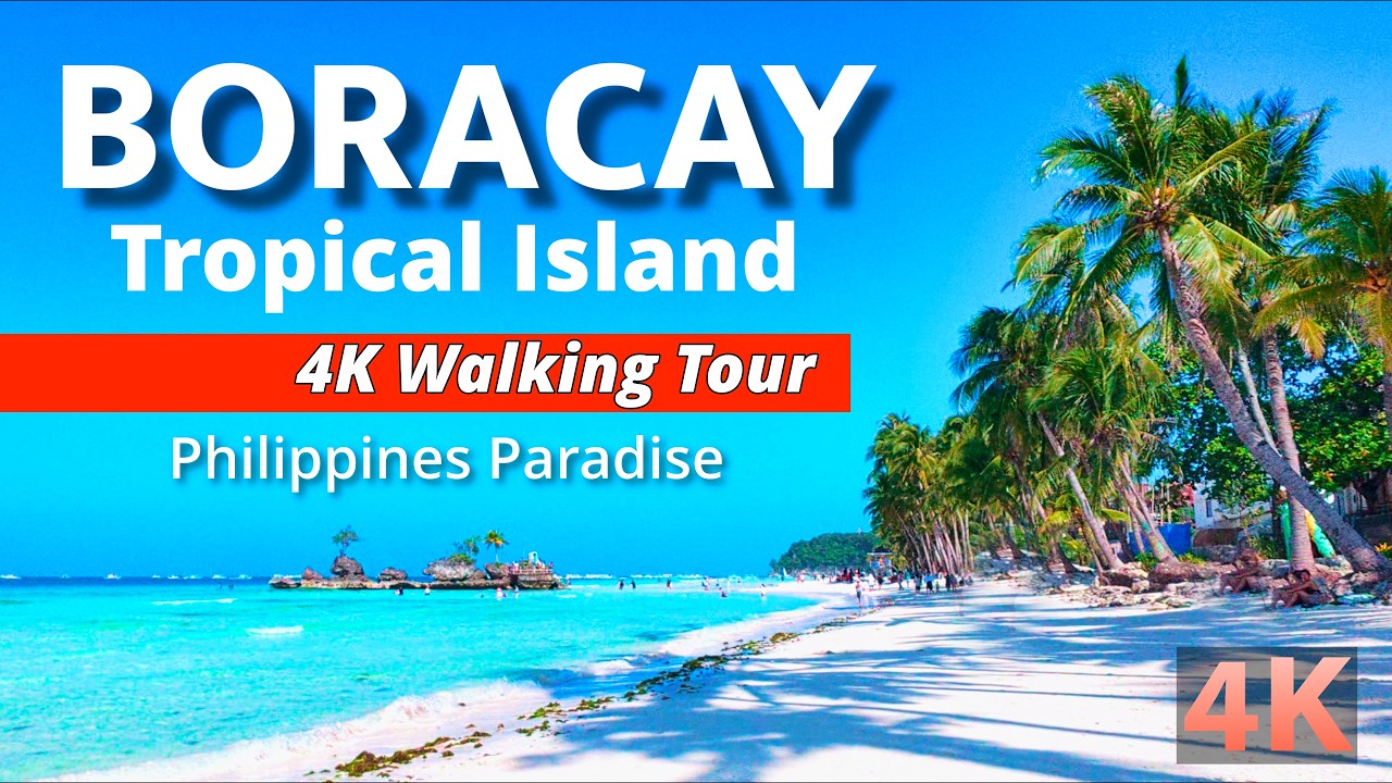 BORACAY 4K White Beach &harr; Bulabog | Island Crossing Walk 2026 🌴 93 Min Relaxing Round Trip