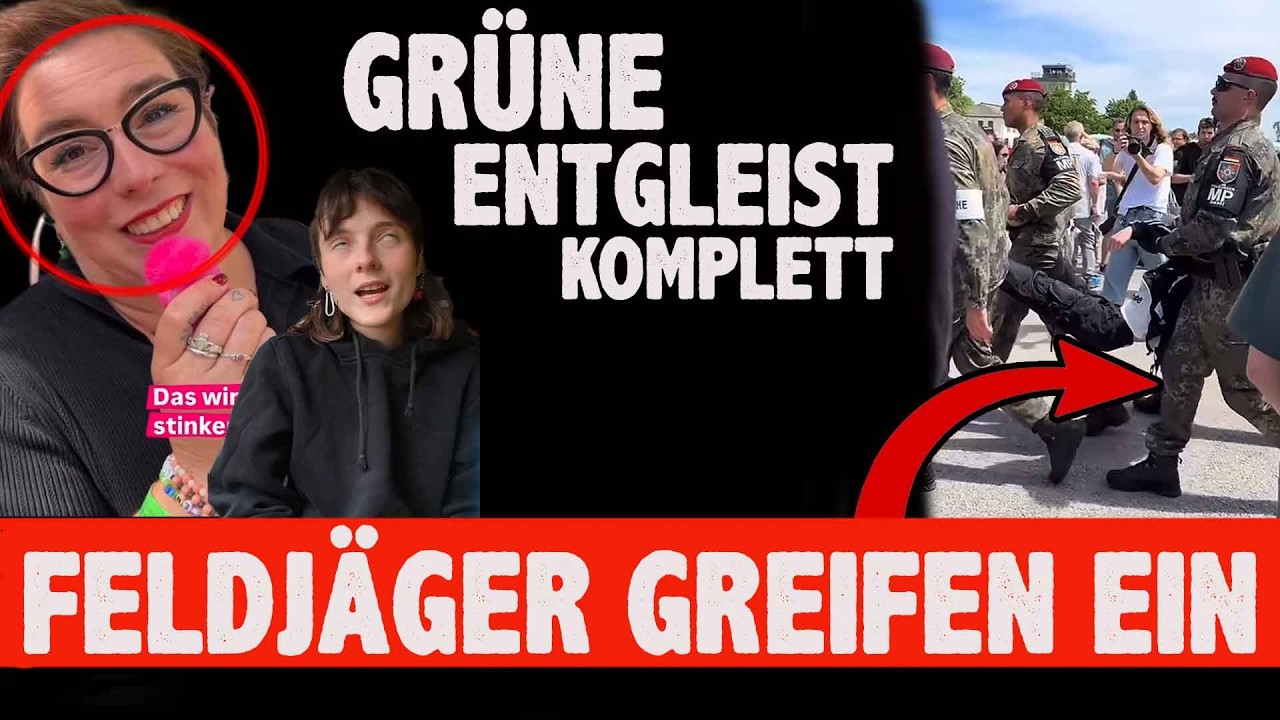 Links GR&Uuml;NE Entgleisung Tag der Bundeswehr blockieren
