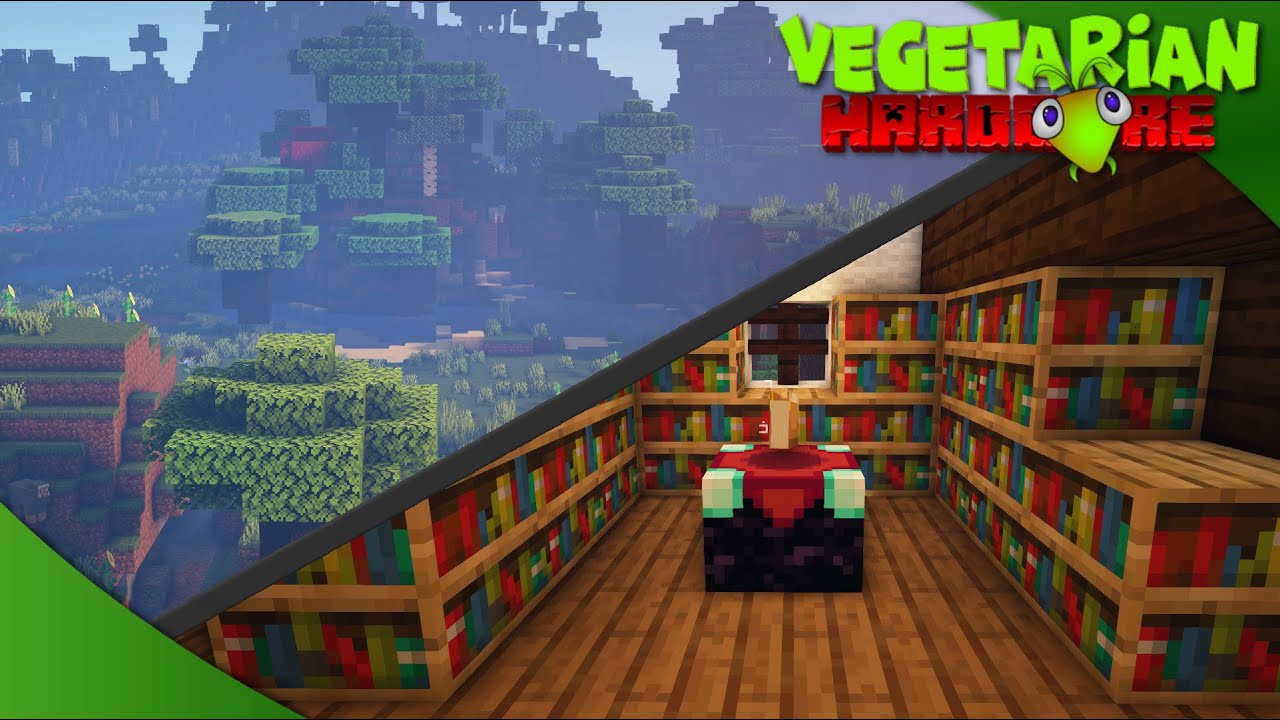 Enchantment Table and Base Location ♥ Ep. 4 ♥ Vegetarian Hardcore Minecraft Lets Play