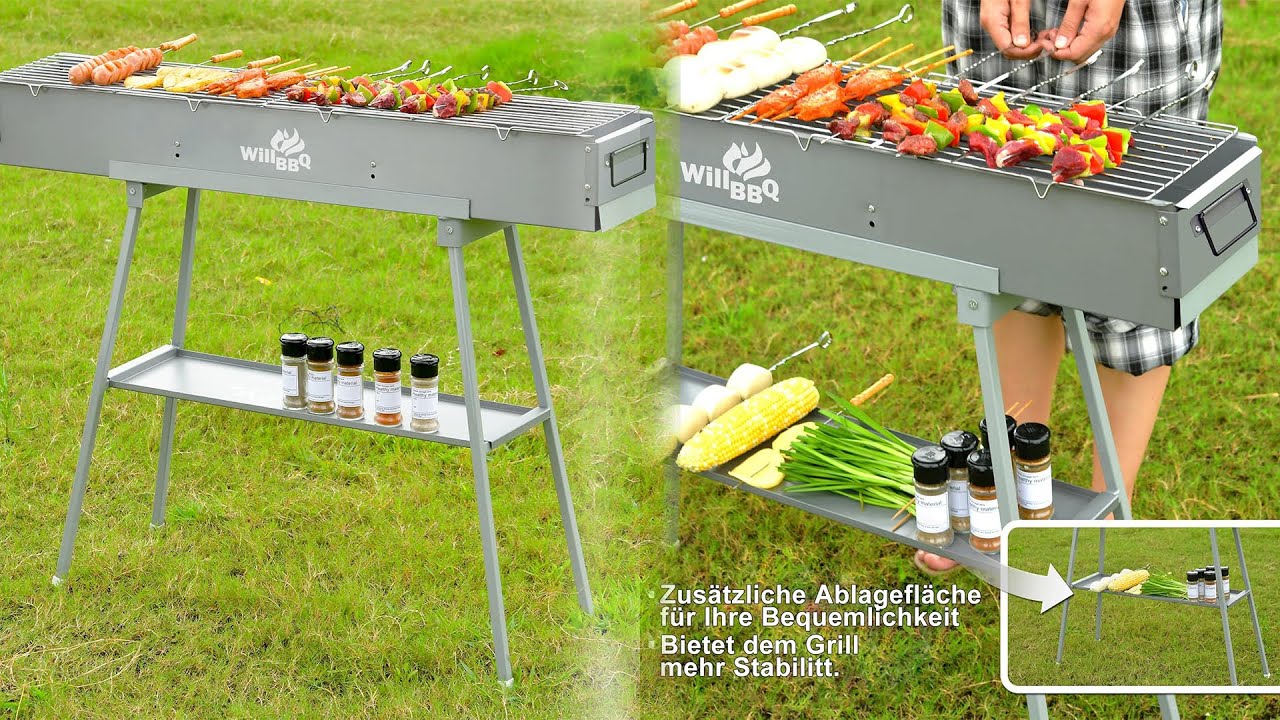 WILLBBQ Charcoal Grill | Commercial-Quality Portable Hibachi BBQ for Lamb Skewers & Outdoor Cooking